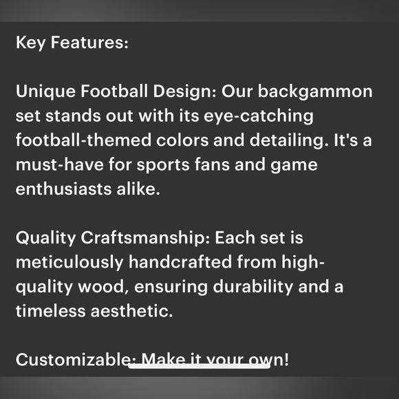 Hand Crafted Customized Backgammon Game - Notre Dame Fan - Picture 7 of 7